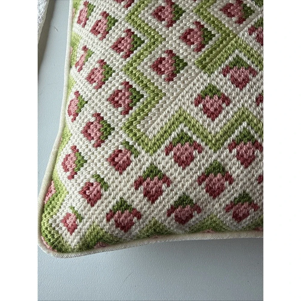 Vintage Bargello Needlepoint Pillow 14